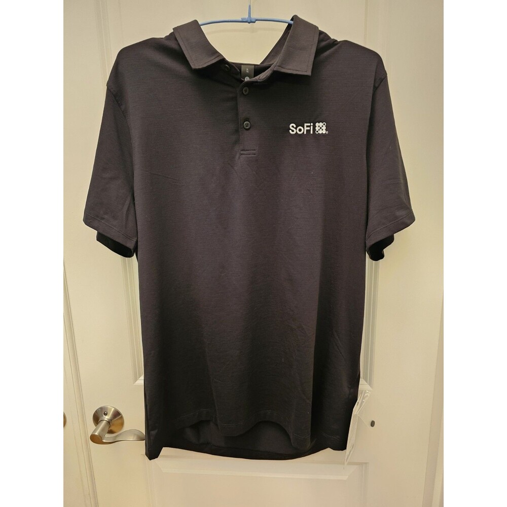 NWT Lululemon Mens Polo Shirt Short Sleeve Dark Gray SoFi Logo Golf Size XL